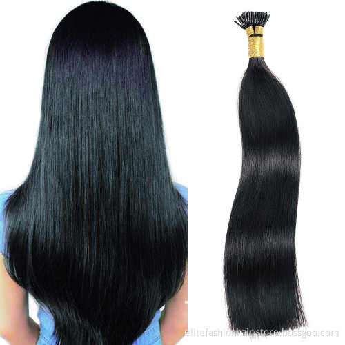 I Tip Human Hair Extensions 100 Strands/Pack Pre Bonded Keratin Stick In Hair Extensions double drawn Stick I tip Hair Extension